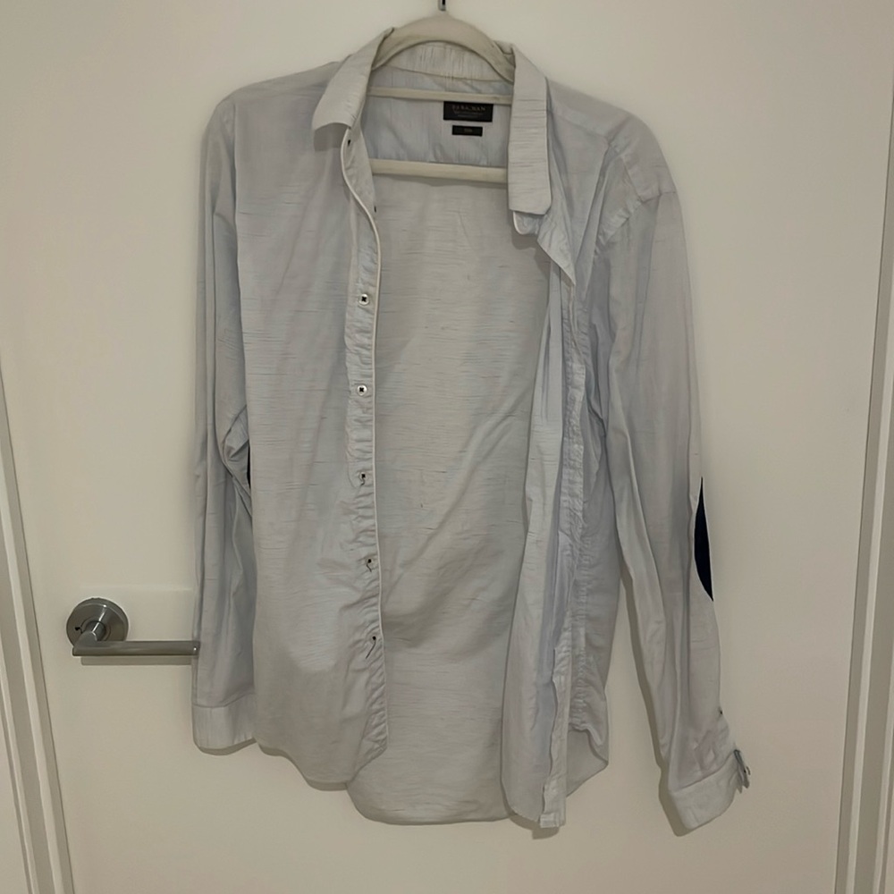 Zara Men elbow patch button down shirt